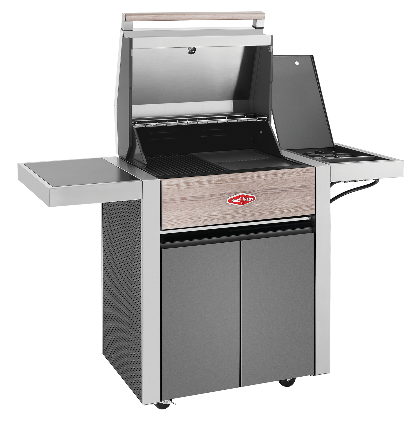 1500 Series - 3 Burner BBQ & Side Burner Trolley
