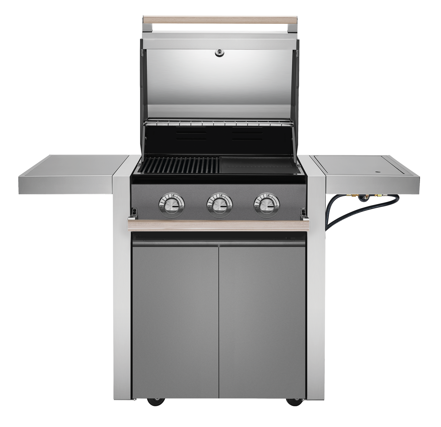 1500 Series - 3 Burner BBQ & Side Burner Trolley