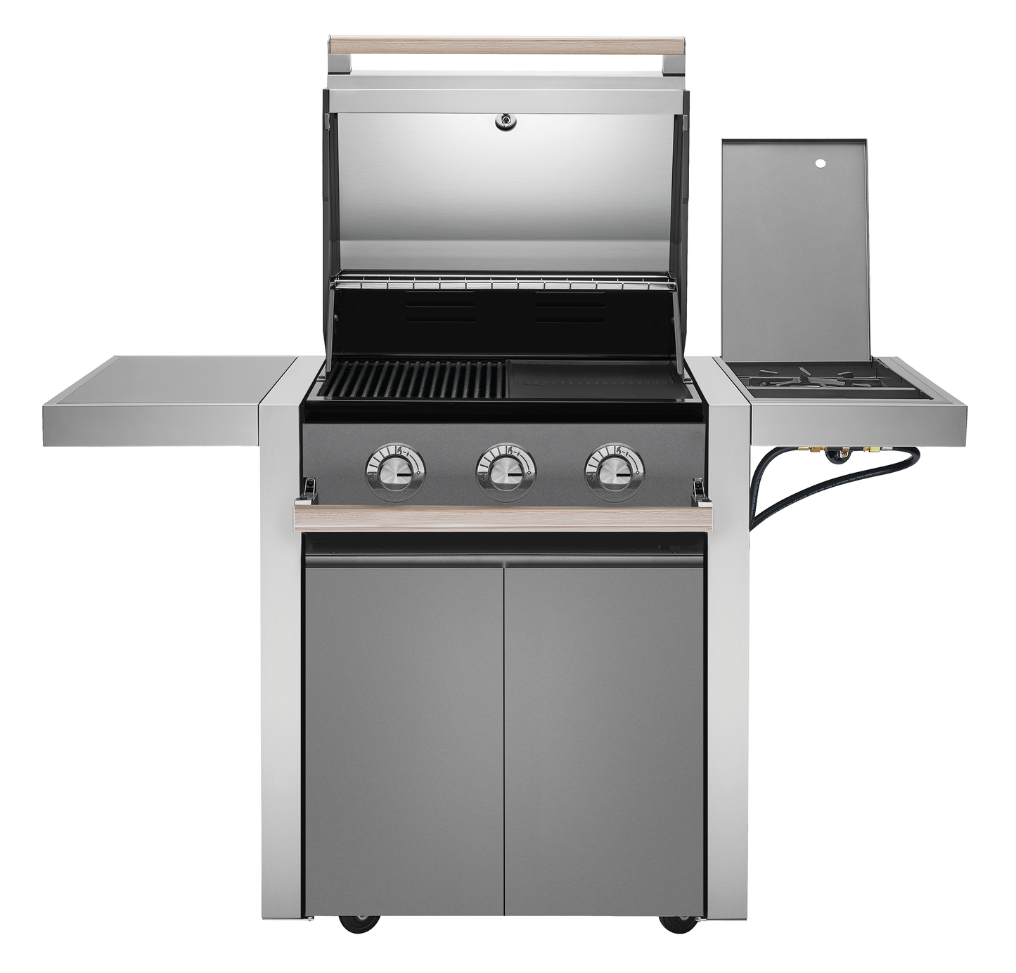 1500 Series - 3 Burner BBQ & Side Burner Trolley