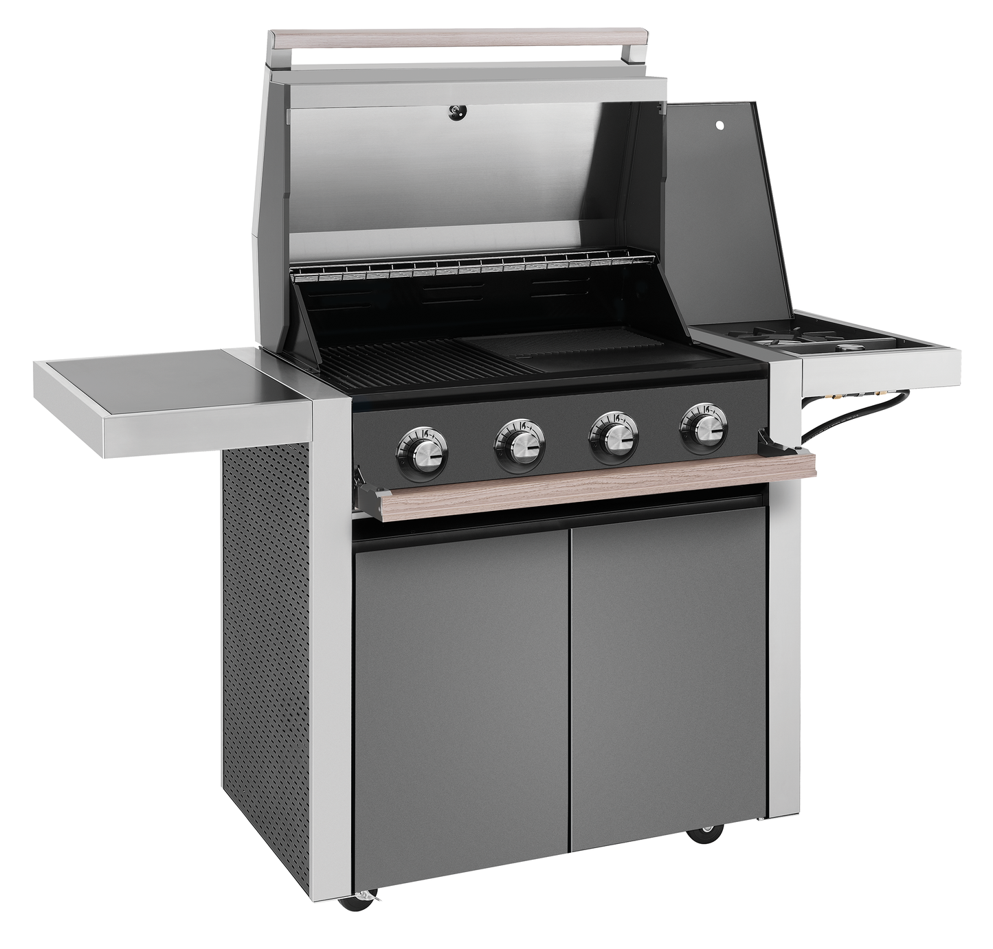 1500 Series - 4 Burner BBQ & Side Burner Trolley