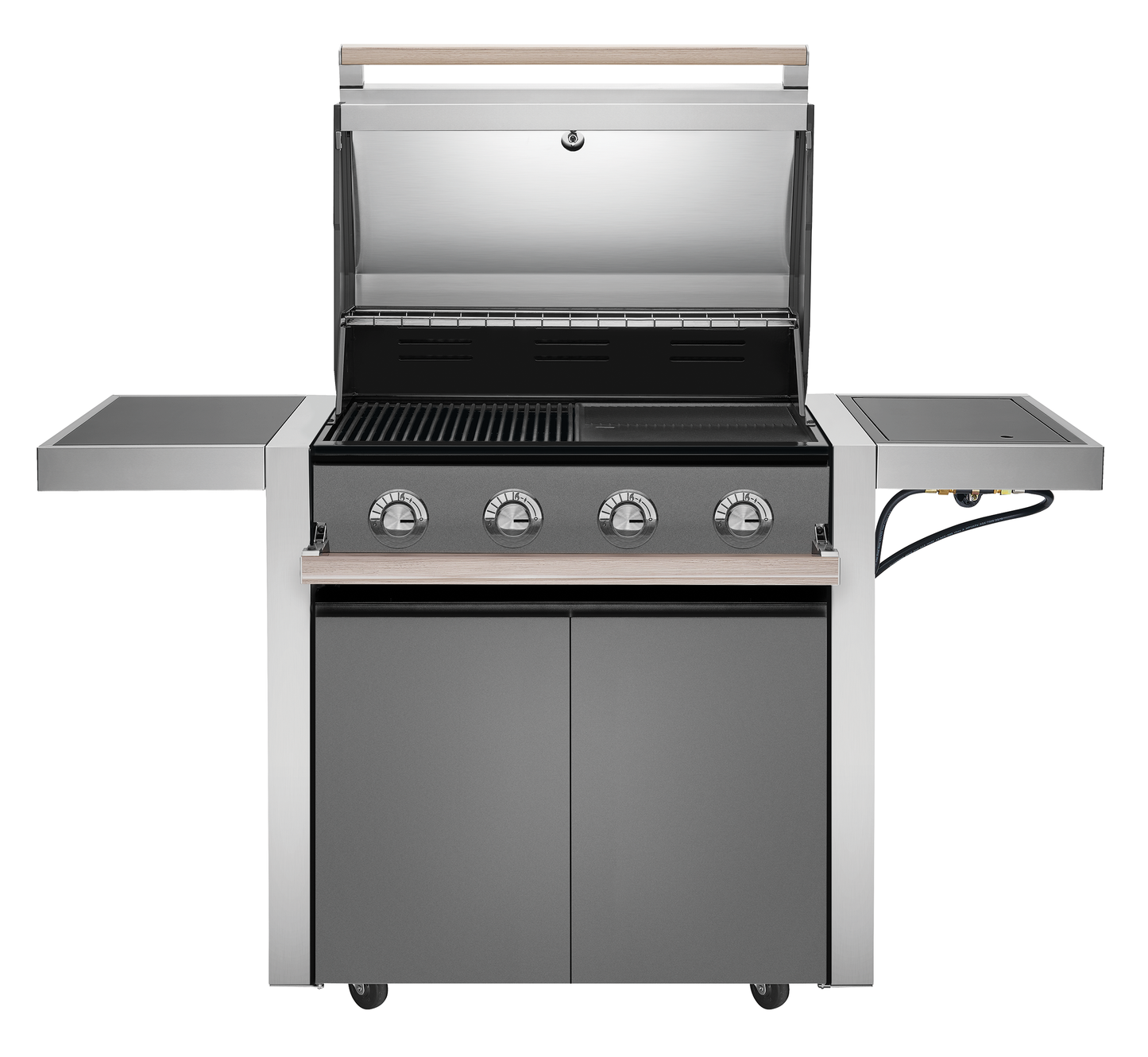 1500 Series - 4 Burner BBQ & Side Burner Trolley