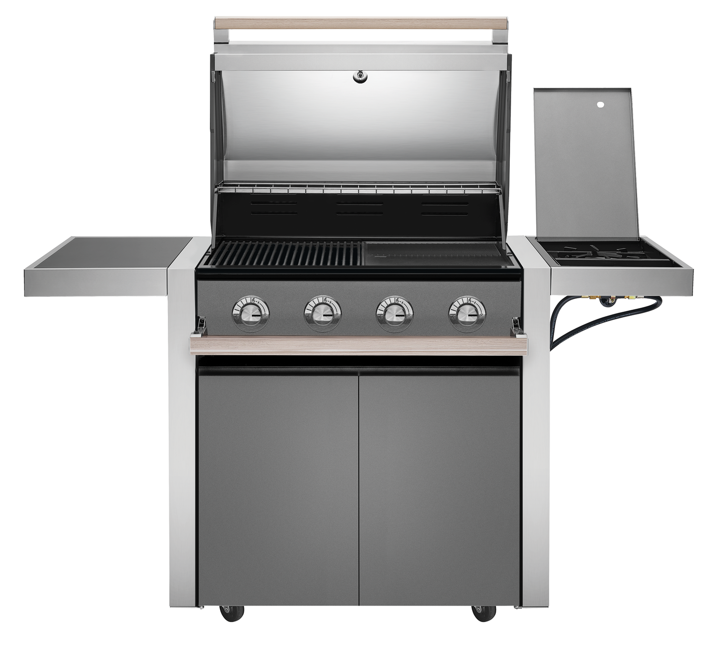 1500 Series - 4 Burner BBQ & Side Burner Trolley
