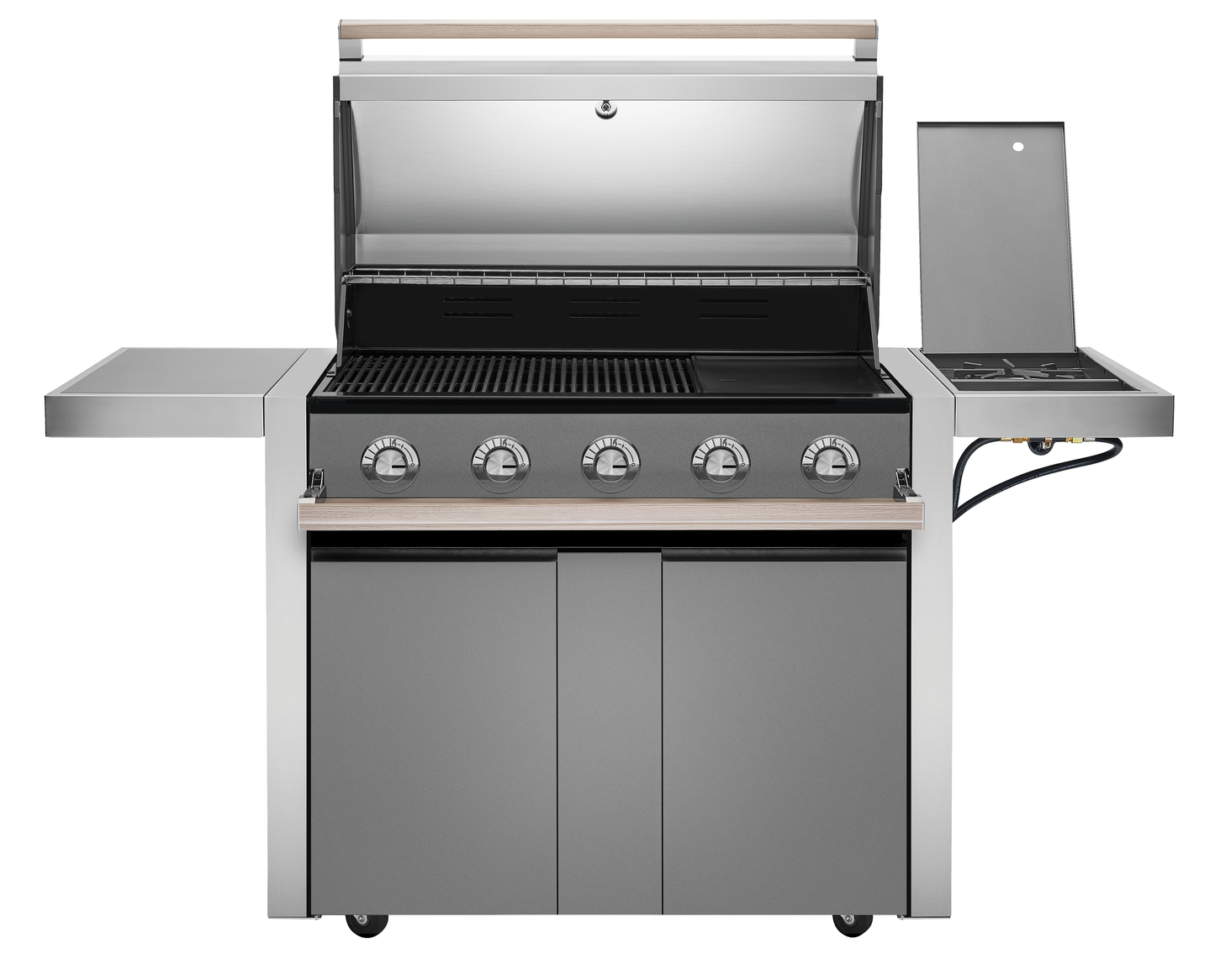 1500 Series - 5 Burner BBQ & Side Burner Trolley