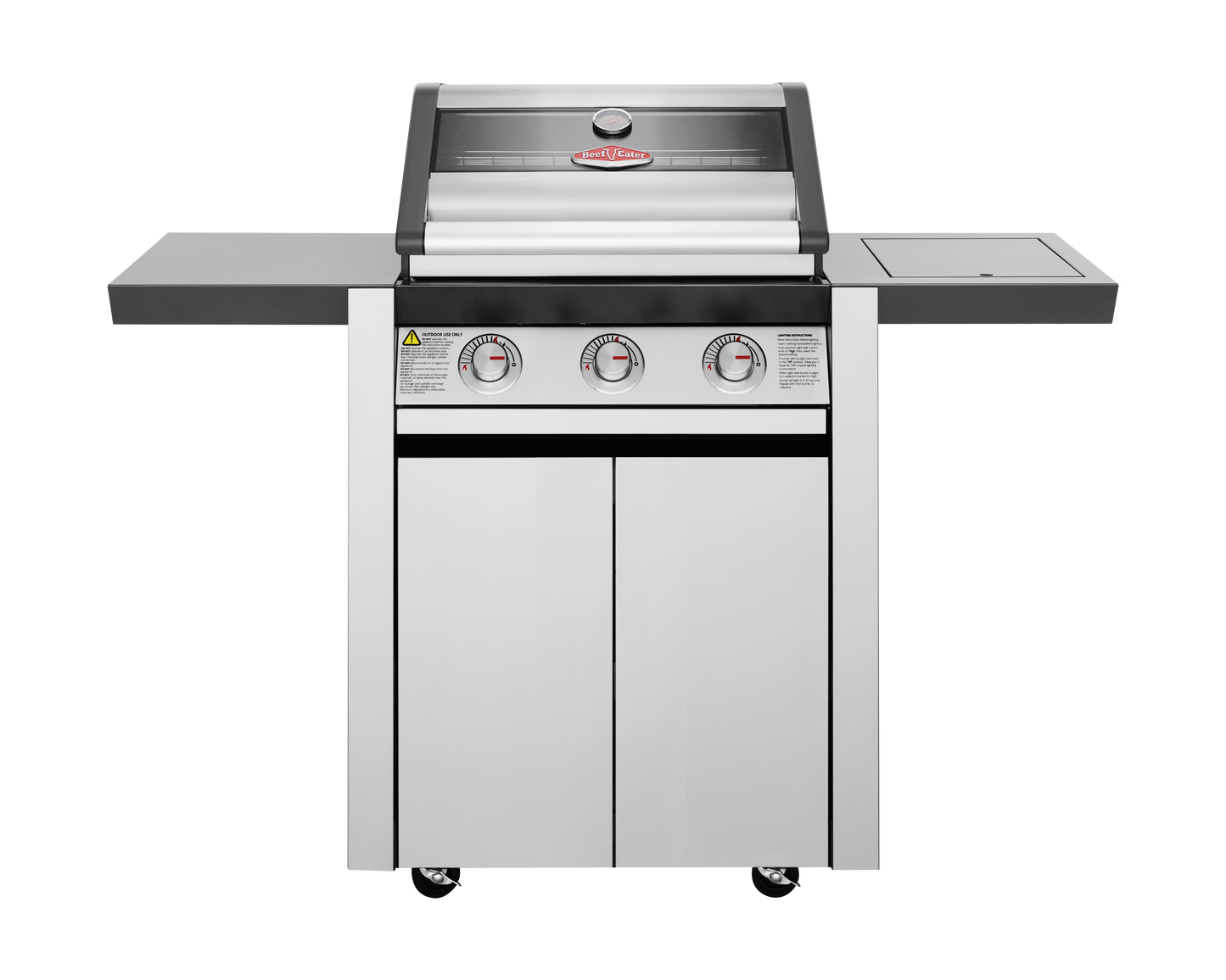 1600S Series - 3 Burner BBQ & Side Burner Trolley