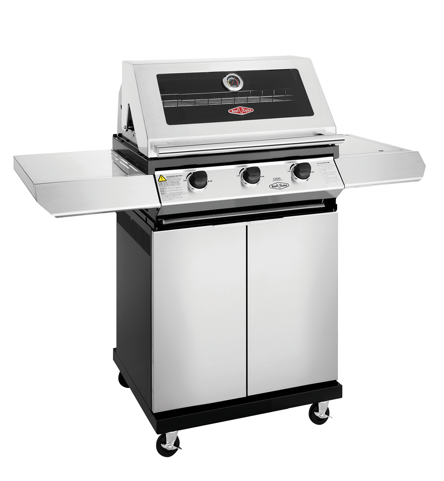1200S Series - 3 Burner BBQ & Side Burner Trolley