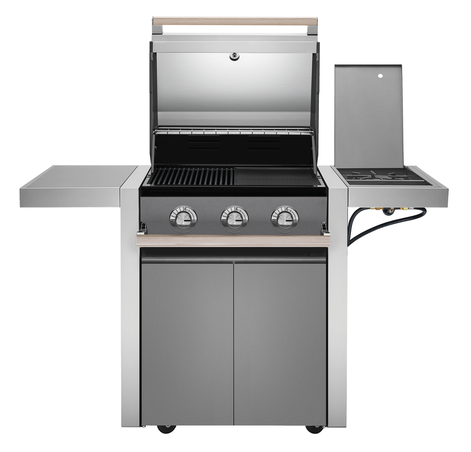 1500 Series - 3 Burner BBQ & Side Burner Trolley