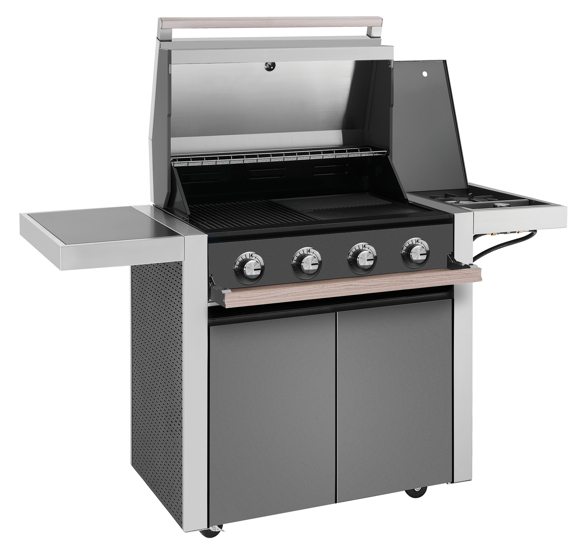 1500 Series - 4 Burner BBQ & Side Burner Trolley