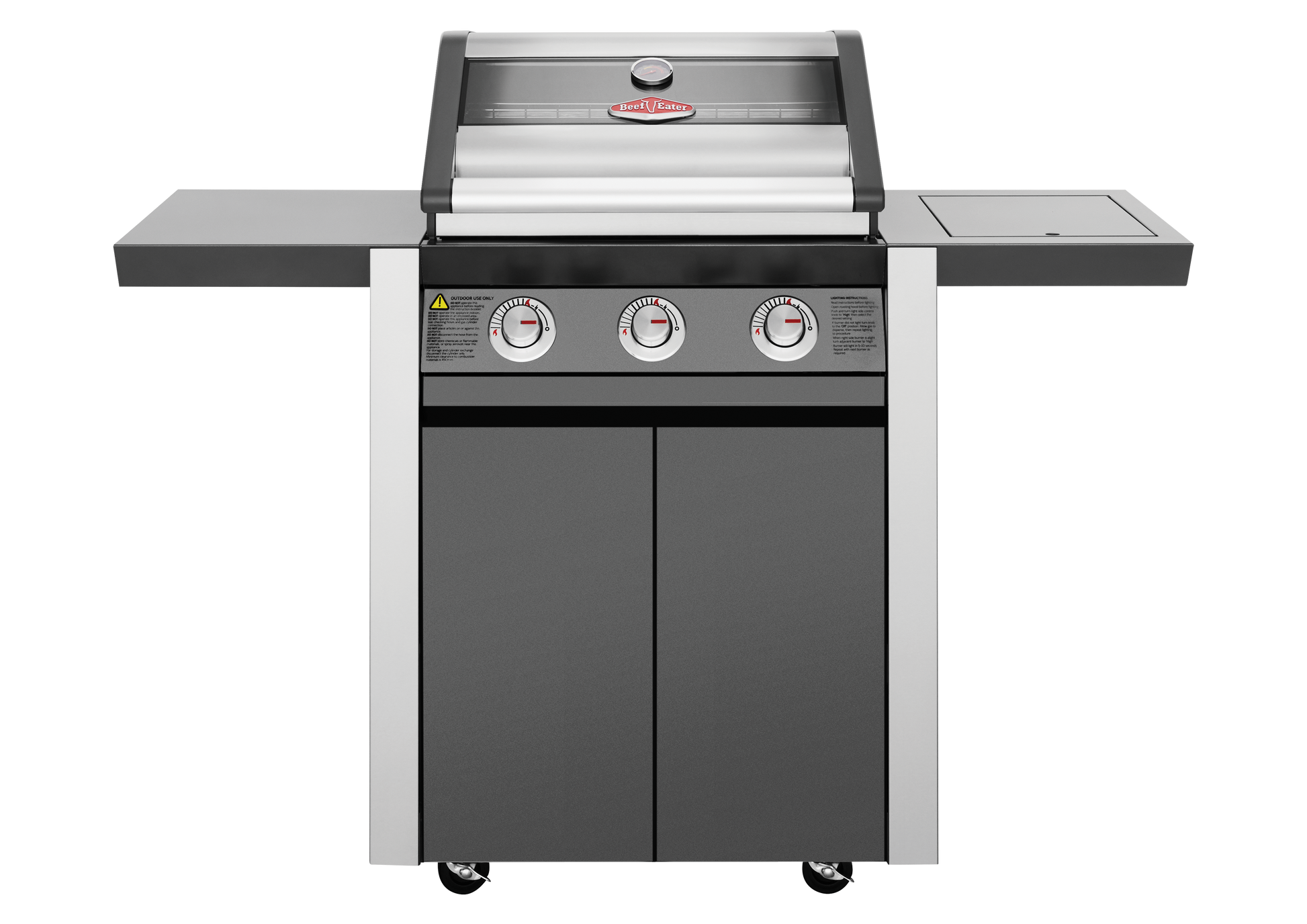 1600E Series - 3 Burner BBQ & Side Burner Trolley