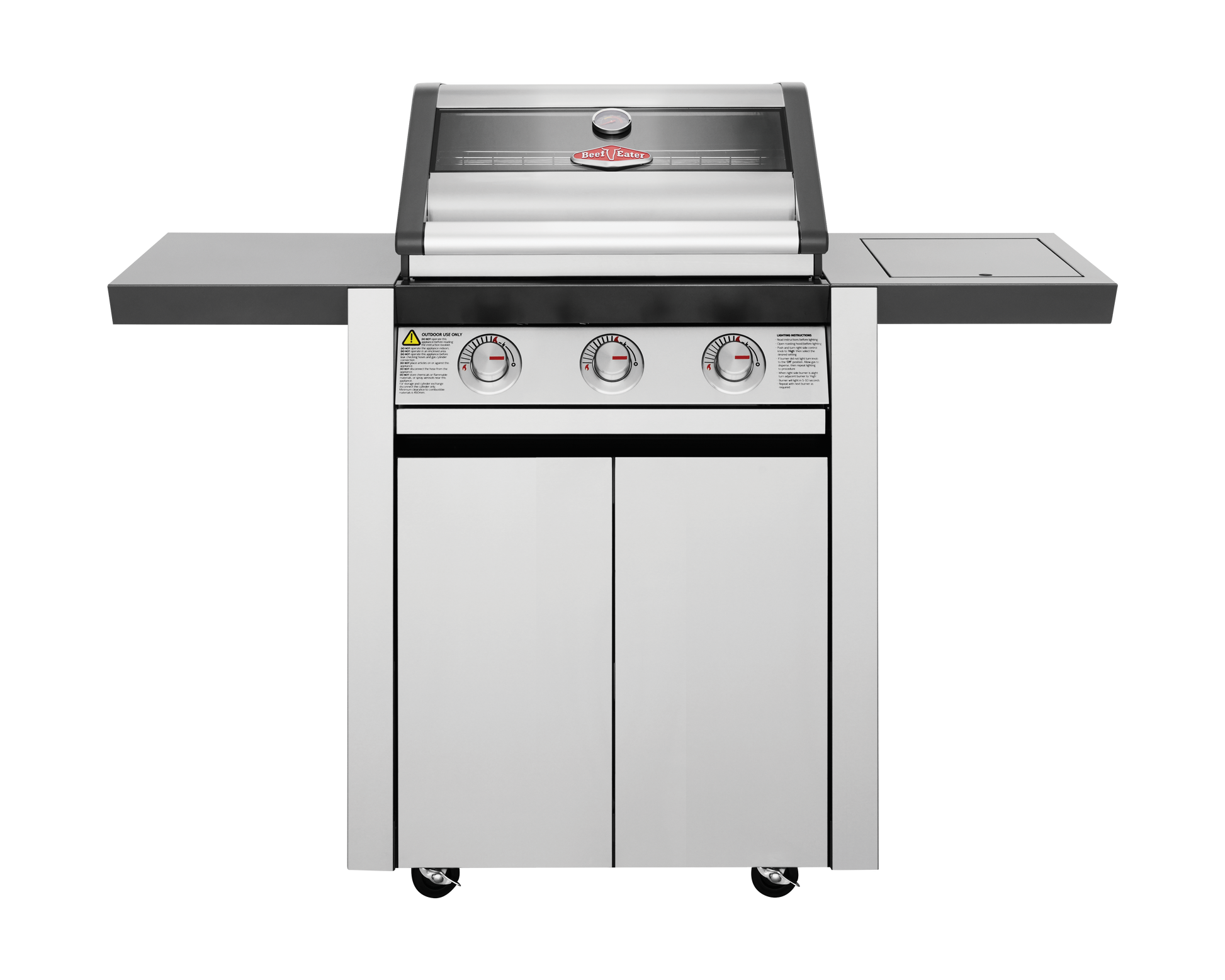 1600S Series - 3 Burner BBQ & Side Burner Trolley