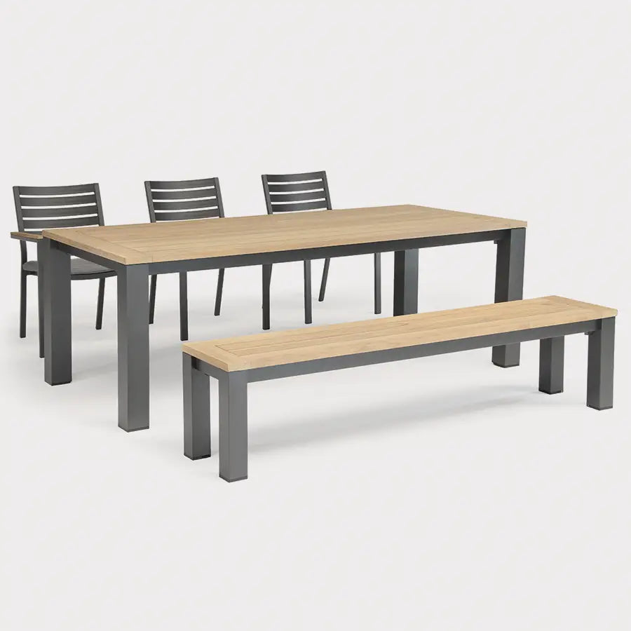elba 6 Seat Dining Set with 3 Chairs and 1 Bench